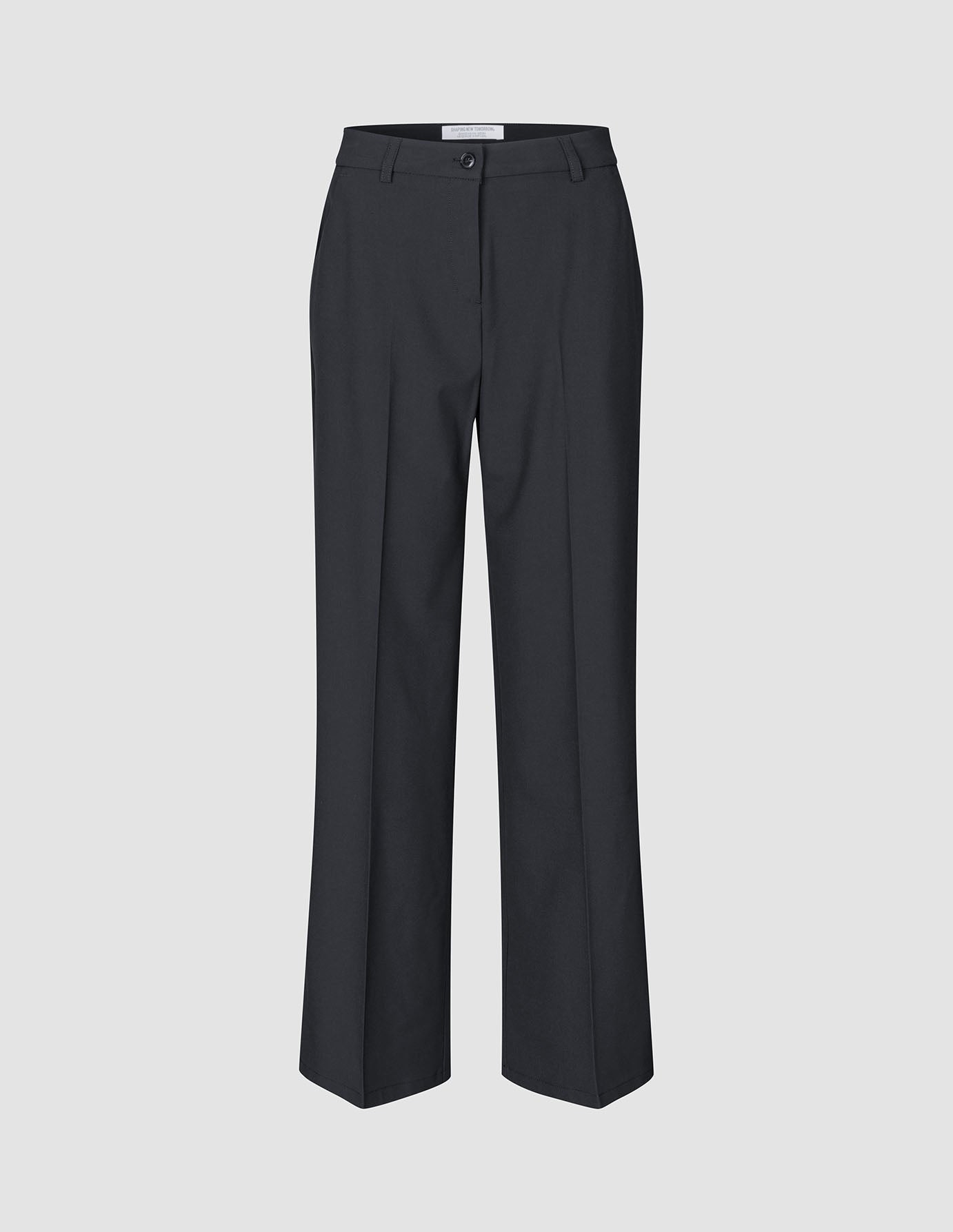 Ease Suit Wide Black high-waisted wide-leg pants in black with front creases.